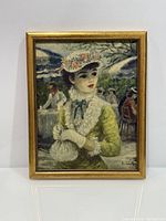 Front view of framed lithograph showing subject, frame style and condition