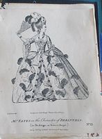 Full print showing actress in gown, mounted on paper