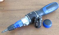 Full view of Kobalt Double Drive screwdriver with bit holder and end cap