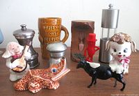 Group view of all shakers, grinder, mug and timer