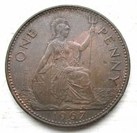 Reverse showing seated Britannia, denomination and date