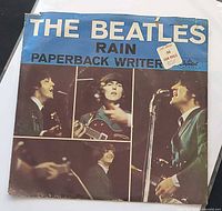 Front of picture sleeve showing title and band photos