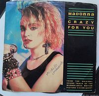 Front of picture sleeve showing title and Madonna portrait