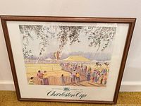Front view of framed Charleston Cup 1990 print