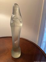 Full view of frosted glass Madonna and Child figurine