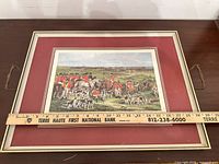 Top view of tray with ruler showing approximate size, handles visible