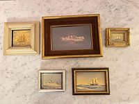 Group shot of all five framed pieces