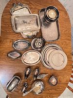 overview of all silver-plated items on table