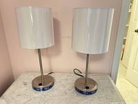 Both table lamps side by side on countertop