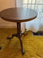 Full view of pedestal occasional table