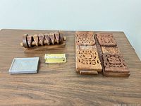 Group shot of all six items on table