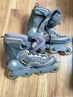 Overall view of both K2 inline skates