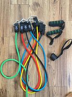 Full set of five bands, two handles, door anchor