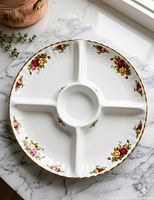 Full view of platter front showing pattern and sectional design