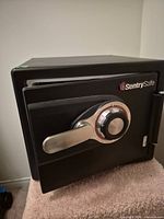 front view of SentrySafe showing dial and handle