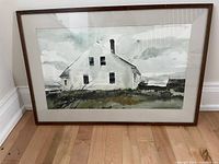 Front view of framed Andrew Wyeth print showing artwork, mat, and frame
