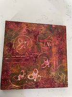 Front view of the abstract textured painting