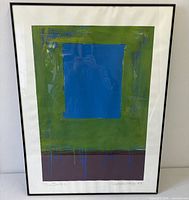 Front view of framed painting showing composition and colours