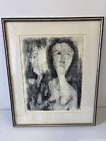 Front view of framed print showing artwork, mat and frame