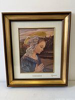 Framed enamelled silver plaque full view