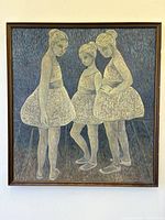 Full frontal view of framed painting