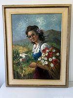 Framed oil painting front view