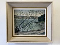 Front view of framed painting showing artwork and frame detail