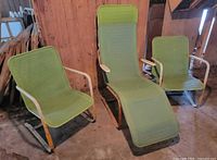 Three Lloyd Loom patio pieces showing overall condition