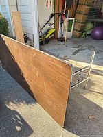 Table top surface showing brown laminate finish