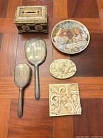 Group shot of all six items on floor