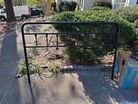 Full view of headboard outdoors showing overall style and finish