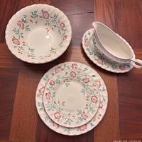 Churchill floral serving pieces and plates