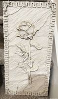 White rectangular rose relief panel