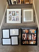 Group shot of all seven frames on staircase