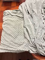 Overall view of textured slipcover fabric showing wave pattern