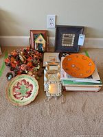 Group shot of all decor items arranged on floor