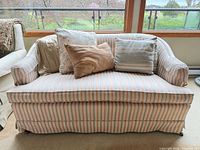 Front view of loveseat with cushions