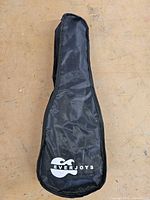 Full view of black nylon gig bag with Everjoys logo