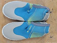 Top view of both water shoes showing color, design and overall condition