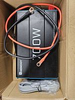 Inverter inside box with power and remote cables