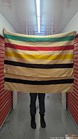 Full view of blanket showing colour pattern and size
