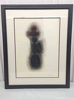 Full view of framed artwork showing frame, mat, and entire drawing