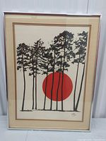 Full view of framed print showing subject, mat and frame