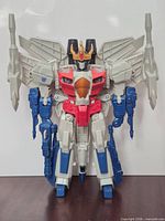 Robot mode front view showing accessories attached