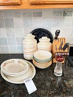 Group shot of all kitchenware items on countertop