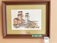 Front view of framed etching showing full artwork, mat, and frame