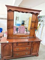 Front view of dresser with mirror attached