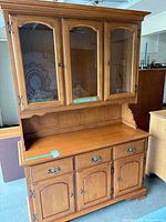 Full view of 2-piece china cabinet showing hutch and base