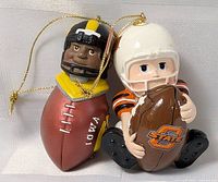 Front view of both ornaments side by side