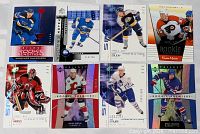Overview of eight serial-numbered rookie hockey cards